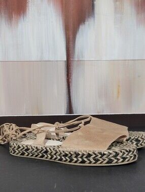RAYE Espadrille Sandals Womens Suede Ankle Strap Platform Shoes Flat Sz 7